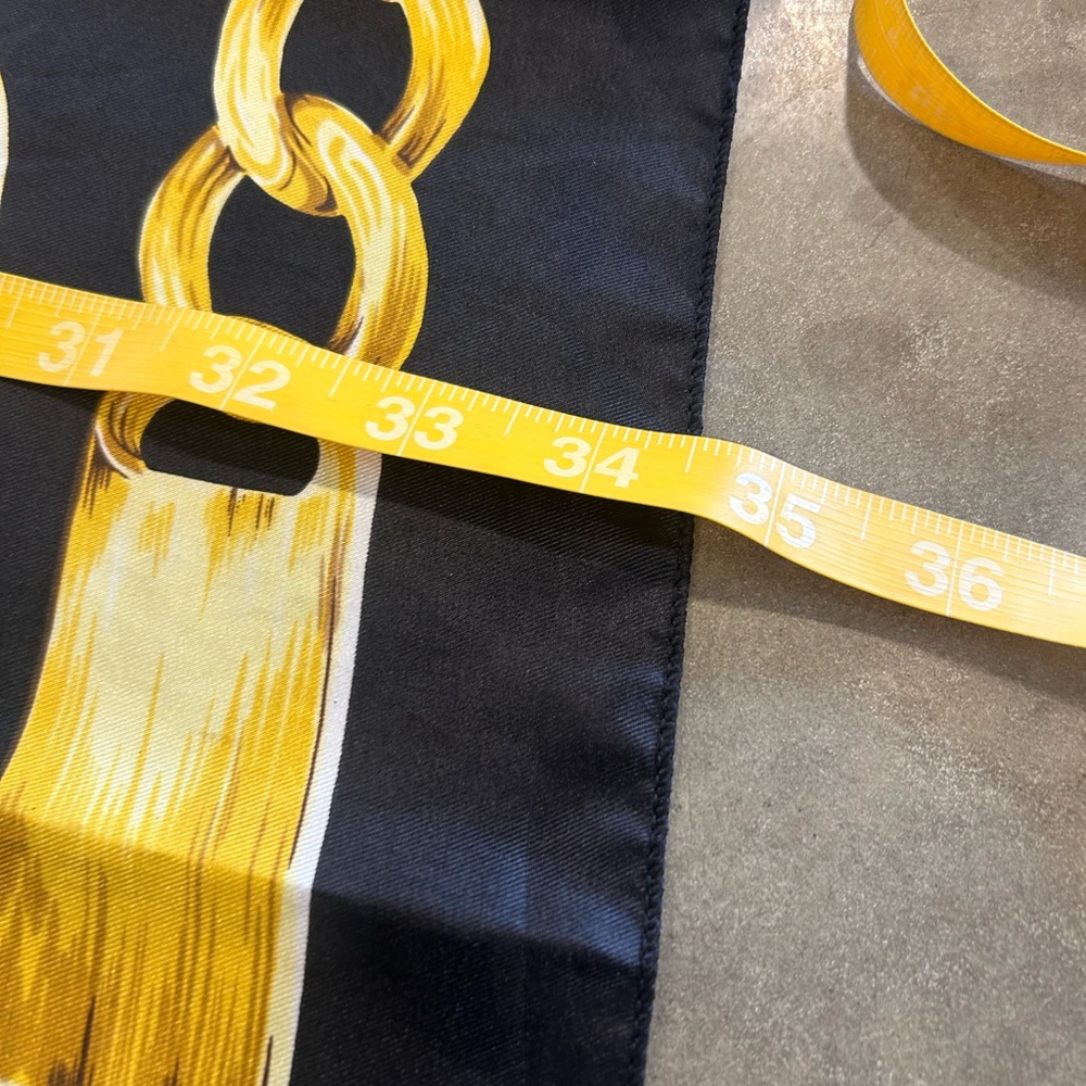 Black and Gold Chain Print Scarf - Picture 8 of 10